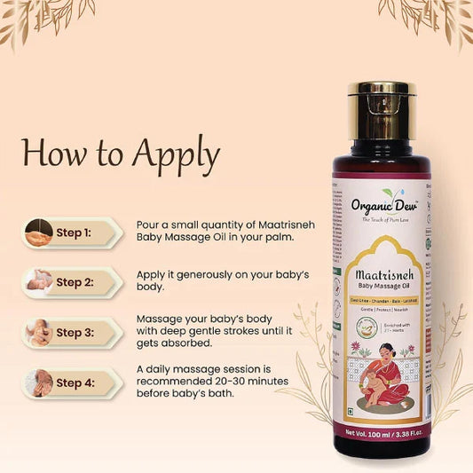 how to apply organic baby massage oil